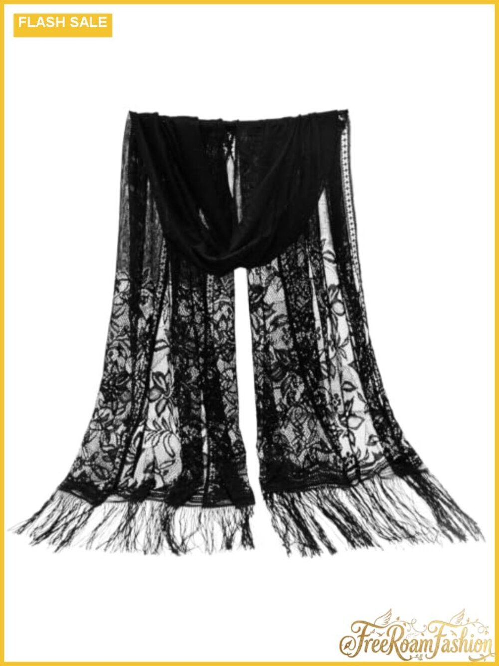Lace Scarf Women Long Shawl Wrap Tassel Evening Lightweight Polyester